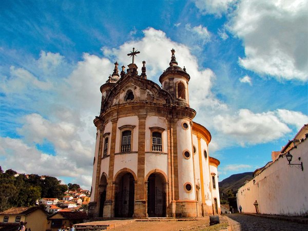 A historic colonial church in Brazil